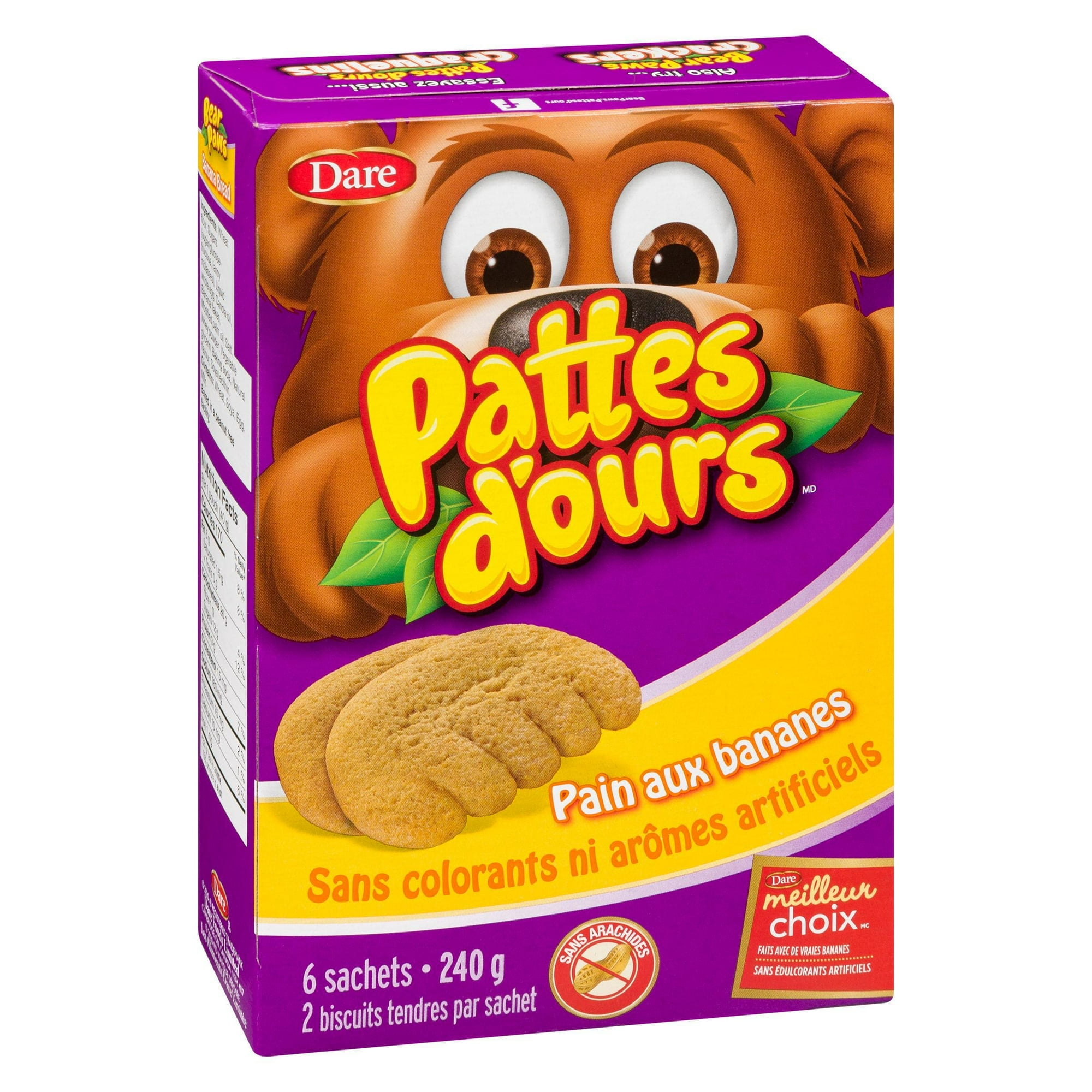 Bear Paws Banana Bread Cookies, Dare, 240 g