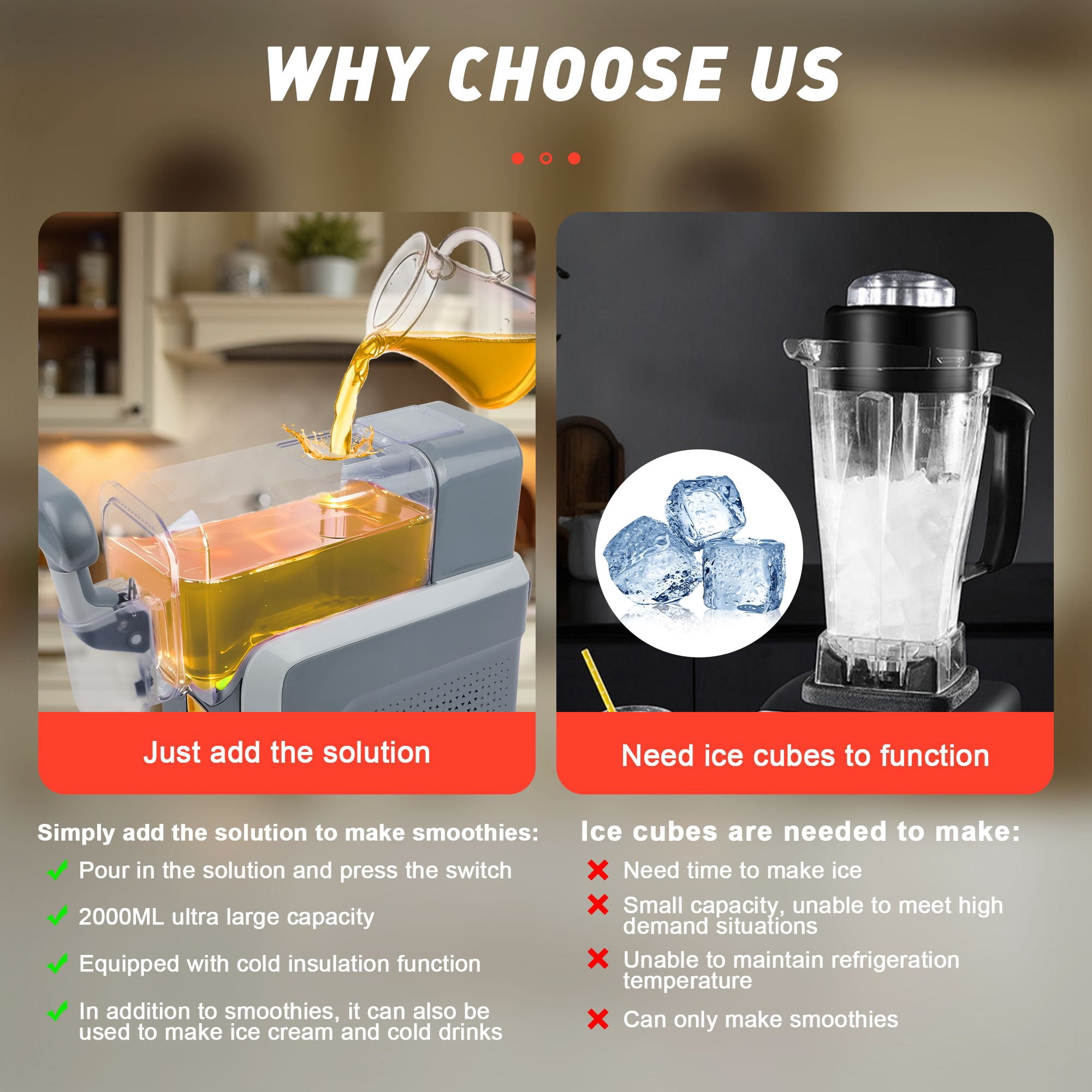 Slushie Machine, Slushy Machine for Home No Ice Needed