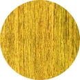 thumbnail image 1 of Ahgly Company Machine Washable Indoor Round Abstract Yellow Modern Area Rugs, 8' Round, 1 of 4