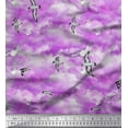 thumbnail image 1 of Soimoi Rayon Crepe Fabric Sky & Flying Swift Bird Fabric Prints By Yard 46 Inch Wide, 1 of 1