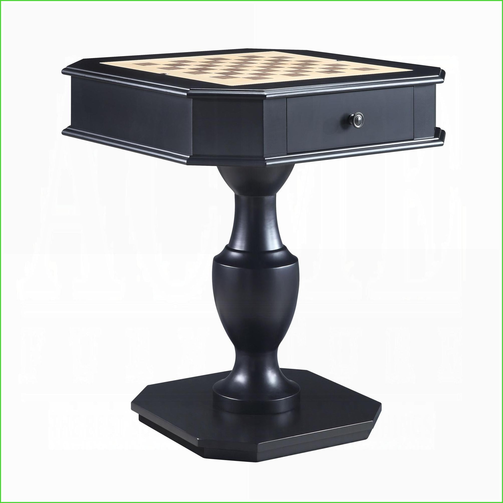 Game Table with 2 Drawers & Reversible Game Tray | Black | MDF