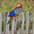 thumbnail image 5 of Bird Wall Art Decor Decorative Art Crafts Garden Statue Sculpture Iron Colorful Red head to left, 5 of 8