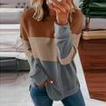 thumbnail image 2 of MIDCKE Womens Color Block Printed Sweatshirts Casual Long Sleeve Pullover Tops Oversized T Shirts(Z#01-Brown,M), 2 of 4