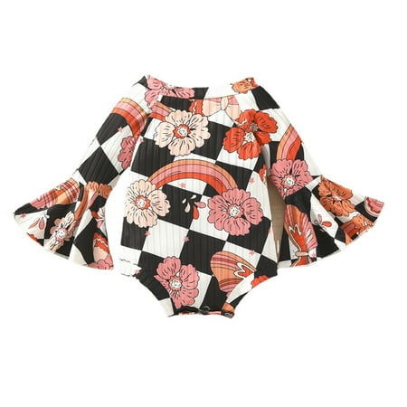 

Toddler Kids Baby Warm Romper Baby Girls Floral Autumn Long Sleeve Romper Bodysuit Clothes
