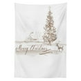 thumbnail image 3 of Ambesonne Christmas Tablecloth Rectangular Table Cover, Vintage Classic Xmas, 60"x90", Brown, 3 of 4