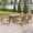 Brown, variant on Christopher Knight Home 5-Piece Outdoor Dining Set, Wood Table and 4 Chairs with Cushions, Natural