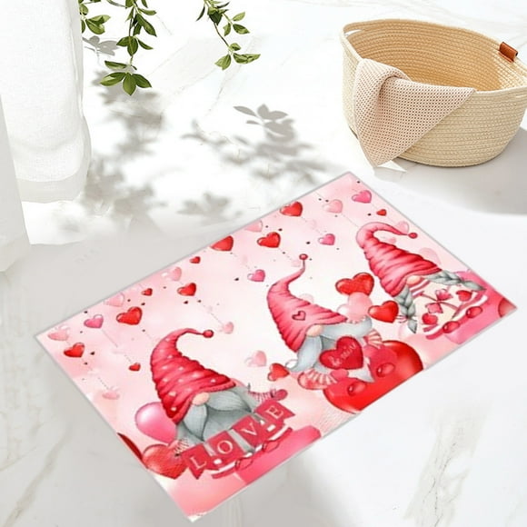 VBXOAE Valentine's Tapis de Porte de la Saint-Valentin - Tapis de Bienvenue Antidérapant Multicolore pour Porte d'Entrée, Tapis d'Entrée Intérieur, Parfaits Cadeaux de la Saint-Valentin et Déco Maison