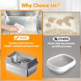 thumbnail image 3 of Extra Large Stainless Steel Cat Litter Box with Lid - High Wall Leak Guard - Enclosed Design - Non Stick Easy Clean Tray - 60x40x27 cm - White, 3 of 7