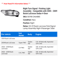 thumbnail image 2 of Right Turn Signal / Parking Light Assembly - Compatible with 2005 - 2009 Buick LaCrosse Sedan 4-Door 2006 2007 2008, 2 of 2