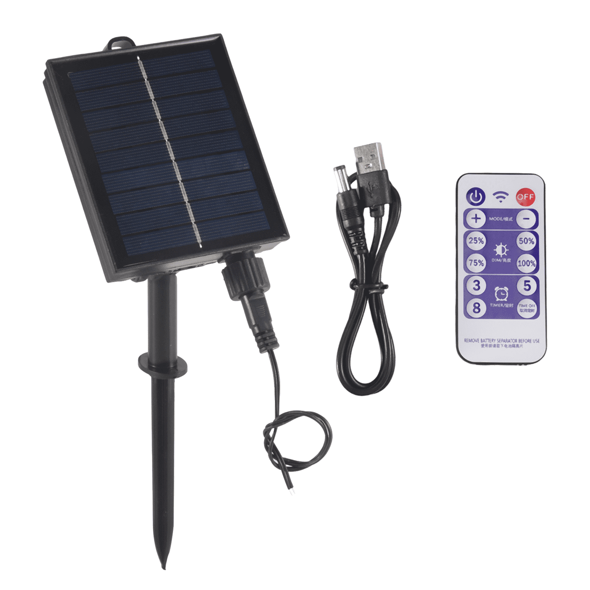 1200mAh Solar Panel Control Box Kits Lithium Battery for 3.7V 24V LED String Strip Lamp DC Charging