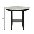thumbnail image 5 of Kate 42 Inch Round Counter Table with Faux Marble, White and Black, 5 of 5
