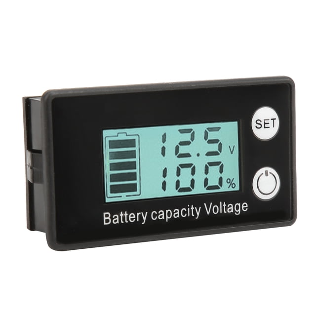 Compteur de Batterie LCD 2 Fils Testeur de Tension Numérique avec Surveillance en Temps Réel pour Batterie Lithium Plomb-Acide 7-68V Écran d'Affichage LCD Inverse
