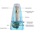 thumbnail image 3 of Amdohai Transparent Mechanical Metronome with Bell Universal Wind up Metronome, 3 of 7