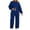 Blue, variant on Women's Fleece 2 Piece Tracksuit Outfits Oversized Cropped Sweatshirt Wide Leg Sweatpants Workout Loungewear Fall Winter Jogging Outfit White