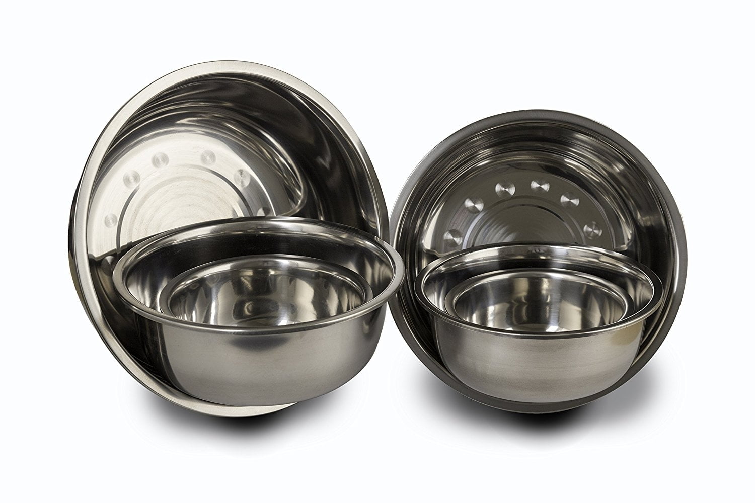 TINANA Mixing Bowls Set, Set of 6, Stainless Steel Mixing Bowls, Metal  Nesting Storage Bowls for Kitchen, Size 8, 5, 4, 3, 1.5, 0.75 QT, Great for  Prep, Baking, Serving-Gray 