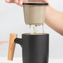 Worgeous Tea Water Bottle Ceramic Cup Teacups One Infuser for Office Black