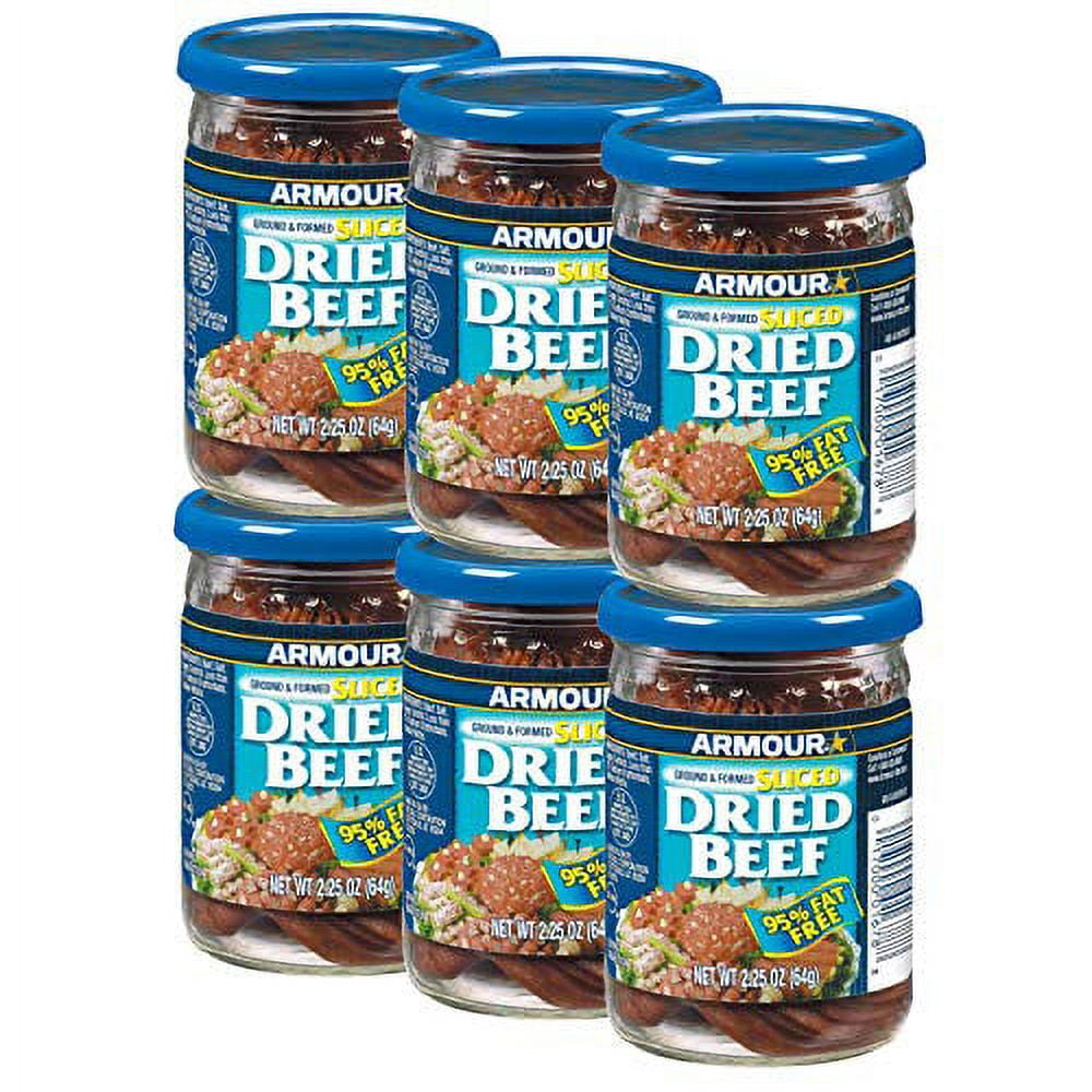 Armour Star Sliced Dried Beef, Jarred Meat, 2.25 OZ | 6 Count