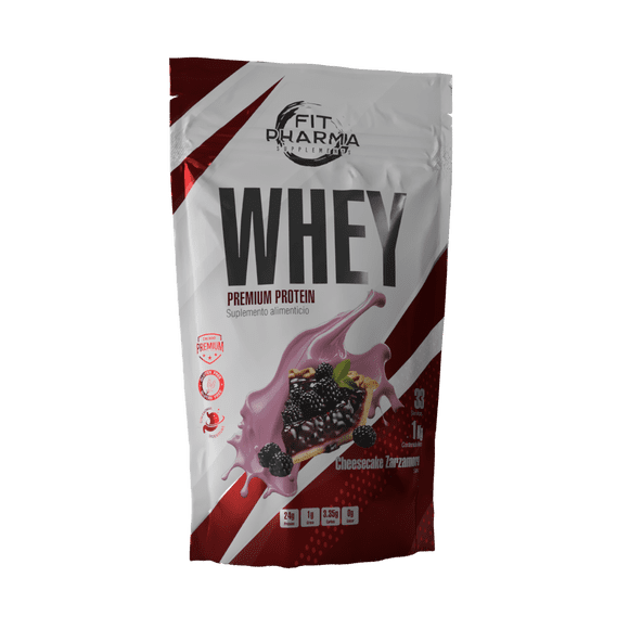 Proteína Whey Premium Fit Pharma Cheesecake de Zarzamora con Enzimas digestivas 1 kg