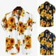 thumbnail image 5 of ALSLIAO - Camiseta hawaiana retro de girasoles para hombre, manga corta, informal, holgada, color negro, talla XL, 5 of 8