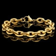 thumbnail image 3 of Invicta Jewelry Men's Knife Edge Oval Link Gold Plated Chain Bracelet (10.6mm) - 8.75", 3 of 7