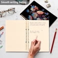 thumbnail image 5 of Wirebound Notebook Hardcover Spiral Notebooks White Flowers with Blue Butterflies, 60 Pages, 80 GSM, 5.7 x 8.3in, 5 of 7