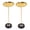 Gold+Black 074, variant on Vintage Metal Round Side Table, 2P Coffee Table End Table for Sofa Bedside Nightstand, Space Saving Small Accent Table for Living Room Bedroom