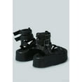 thumbnail image 4 of CRUZ Gladiator Platform Leather Sandal in Black, 4 of 5