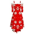 thumbnail image 4 of Women Christmas Outfit Elegant Holiday Party Dress For Festive Dinner Evening Gala Celebration Comfortable Flowy Design Red 3XL, 4 of 5