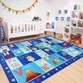 thumbnail image 5 of Lochas Kids Carpet Play Mat Educational Learning Rugs for Playing Children Area Rugs for Bedroom Playroom Nursery,Blue,5x7 Feet, 5 of 7