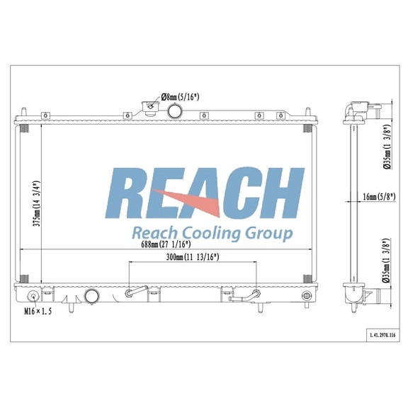 REACH 41-2970 Radiator for 06 Mitsubishi Lancer, Automotive Radiator Replacement Part
