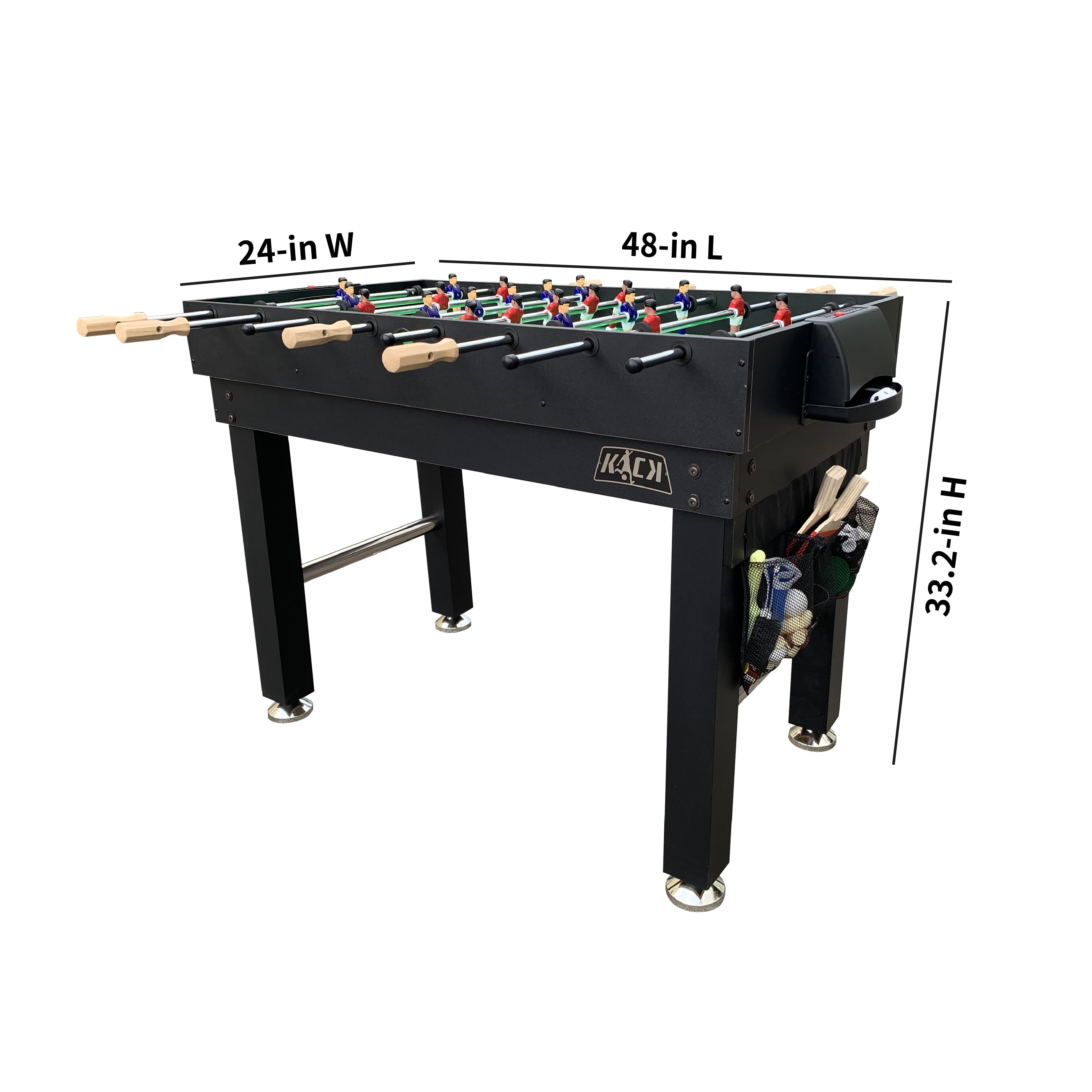 KICK Defender 48″ 10-in-1 Multi-Game Table (Black) - Combo Game Table Set - Foosball, Billiards, Glide Hockey, Ice Hockey, Table Tennis, Chess, Backgammon, Draughts, Bowling, Shuffleboard for Family
