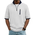 thumbnail image 2 of Camiseta Casual de Manga Corta con Cuello Tripulado 100% de Poliéster Lavable a la Máquina de Manga Larga Camisetas de Trabajo Al Aire Libre de Color Sólido para Hombres, 2 of 7