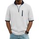 thumbnail image 2 of Camiseta Casual de Manga Corta con Cuello Tripulado 100% de Poliéster Lavable a la Máquina de Manga Larga Camisetas de Trabajo Al Aire Libre de Color Sólido para Hombres, 2 of 7