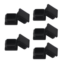 FiveEyes 2" 2x2 Inch Square Tube End Cap Plastic Plugs 2"x2" Black Square Tubing Plug Insert Fence Post Pipe Cap 10Pcs