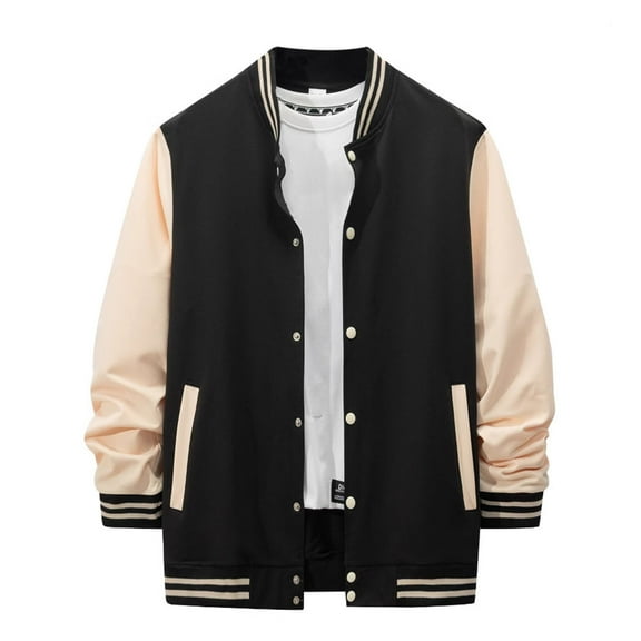 Aihuaihua Men's Varsity Jacket Long Sleeve Casual Button-Up Boys College Varsity Jackets