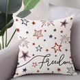 thumbnail image 4 of 4th of July Throw Pillow Covers 18 x 18 Set of 2 Memorial Day Independence Day American Flag Red Blue Stars Patriotic Decorative Cushion Cases for in-Outdoor Home Decor, 4 of 5