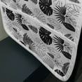 thumbnail image 3 of Black and White Microwave Oven Cover, Tropical Leaf Silhouettes Palm Tree Monstera and Fern Plant Foliage, Water Resistant Organizer with Pockets for Kitchen, 36" x 12", Black and White, by Ambesonne, 3 of 4