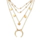 thumbnail image 3 of Collar para mujer, joyería para mujer, joyería para mujer y popular collar multicapa de cuentas redondas geométricas de aleación., 3 of 5