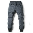 thumbnail image 5 of Lovzfmll Cargo Pants for Men, Men's Pants, Water Ripstop Cargo Pants, Lightweight Solid Color Loose Casual Pocket Outdoor Elastic Waistbelt Jogger Drawstring Work Hiking Pants Blue 32, 5 of 7