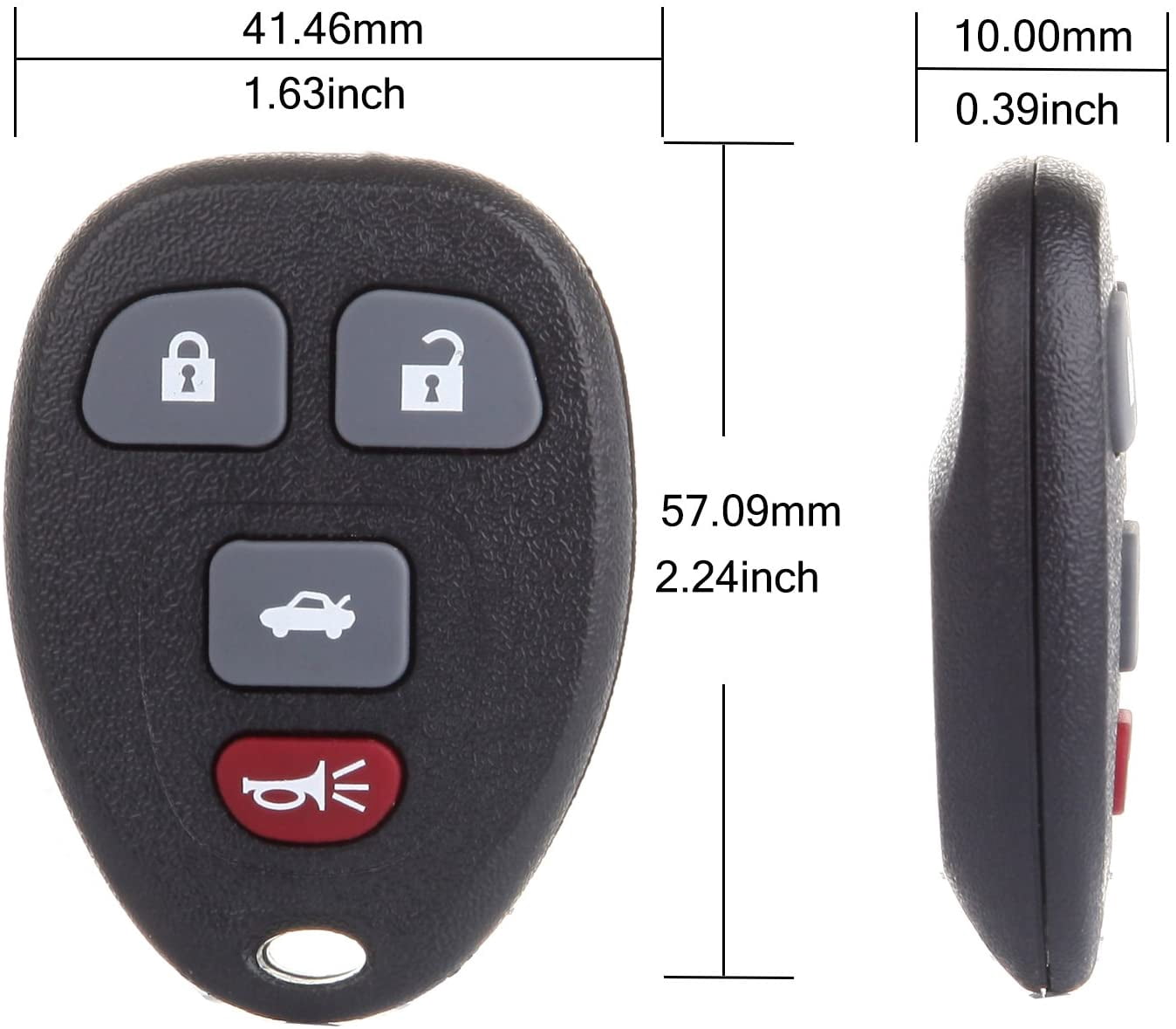 FCC KOBGT04A Remote Fob Case 4 Button For GM