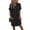 Black, variant on ZenCart Women's Cotton Linen Dress Casual Button Down V-neck Dress with Pockets Summer Short Sleeve Beach Sundress