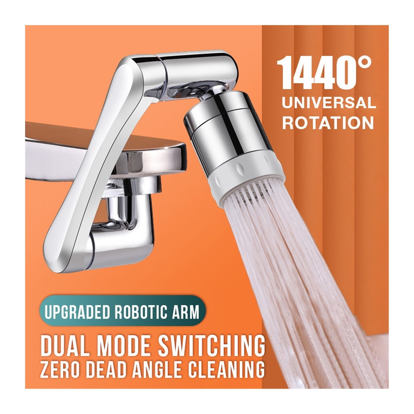 Universal 1080 Degree Rotatable Faucet Aerator Extender Plastic Splash Filter Faucets Bubbler Nozzle Robotic Arm 2 Modes Faucet ,Water Saving