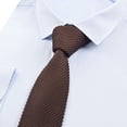 thumbnail image 3 of moda masculina de punto corbata sólida casual estrecha flaca tejida corbata marrón Sunnimix Corbata de punto para hombre, 3 of 6