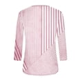 thumbnail image 6 of Jsaierl Womens 3/4 Length Sleeve Tops Summer Crew Neck Shirts Trendy Graphic Petite Blouses Work Dressy Tunic Top S-3XL, 6 of 7