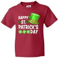 thumbnail image 3 of Inktastic Happy St. Patrick's Day Green Hat and Clovers Youth T-Shirt, 3 of 5