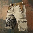 thumbnail image 5 of Independence Day Shorts for Men 2026 Summer Casual Us Flag Print Straight Leg Cargo Shorts with Pockets, 5 of 5