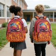 thumbnail image 5 of Whosucclay Cartoon Fire Truck with Flame Pattern Kids Backpack Lightweight Casual Schoolbag with Large Capacity, Adjustable Straps High School Daypack for Girls Boys, 5 of 8