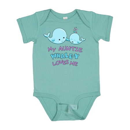 

Inktastic My Auntie Whale-y Loves Me Gift Baby Boy or Baby Girl Bodysuit