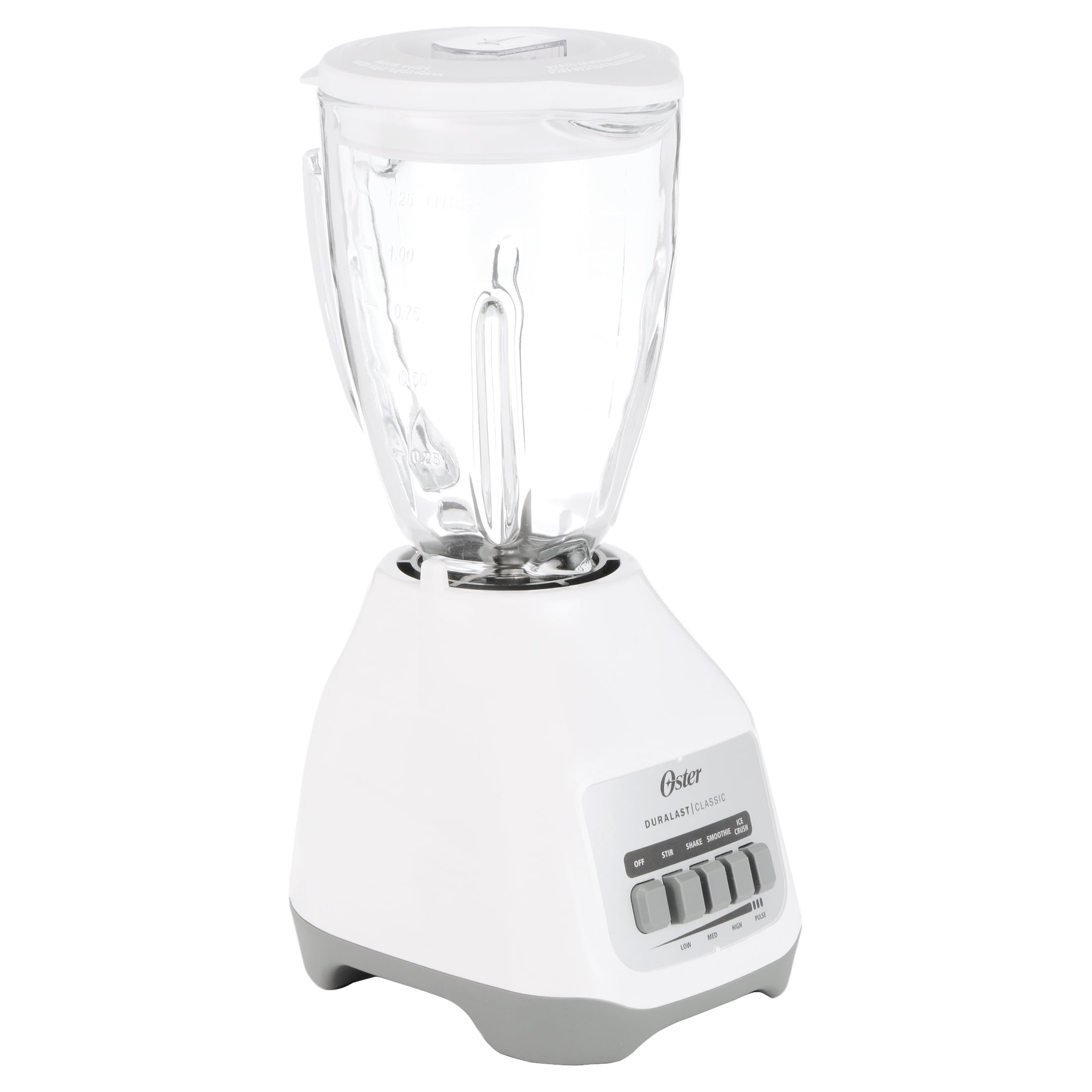 Oster Blender | Pro 1200 con frasco de vidrio, vaso de batido de 24 onzas y  accesorio para procesador de alimentos, níquel cepillado - BLSTMB-CBF-000