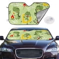 thumbnail image 3 of Lsque Cute Dinosaurs Cartoon Car Windshield Sun Shade | Accordion Folding Style Auto Shade for Car Truck SUV Van | Blocks UV Rays Sun Visor Protector | Medium, 3 of 7